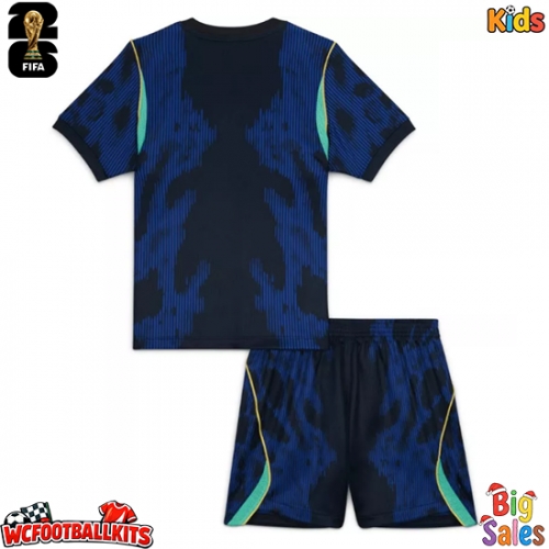 Brazil Replica Away Stadium Kit for Kids World Cup 2026 Short Sleeve (+ pants)